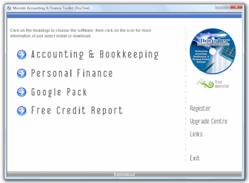 Monster Accounting and Finance Toolkit - Easy CD Browser